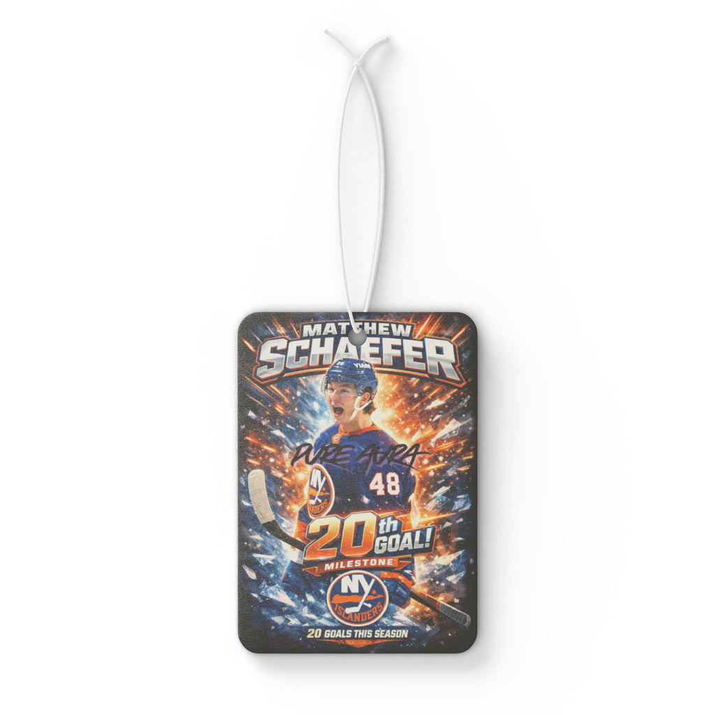 Pure Aura: Matthew Schaefer Hockey Player Car Air Freshener | NY Islanders 20th Goal